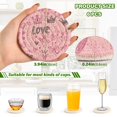 thumbnail image 3 of Haosy Set of 6 Drink Woven Coaster with Holder Heat Resistant Non-Slip Bar Coasters 4 Inches Doodle Love Hearts Crowns, 3 of 7