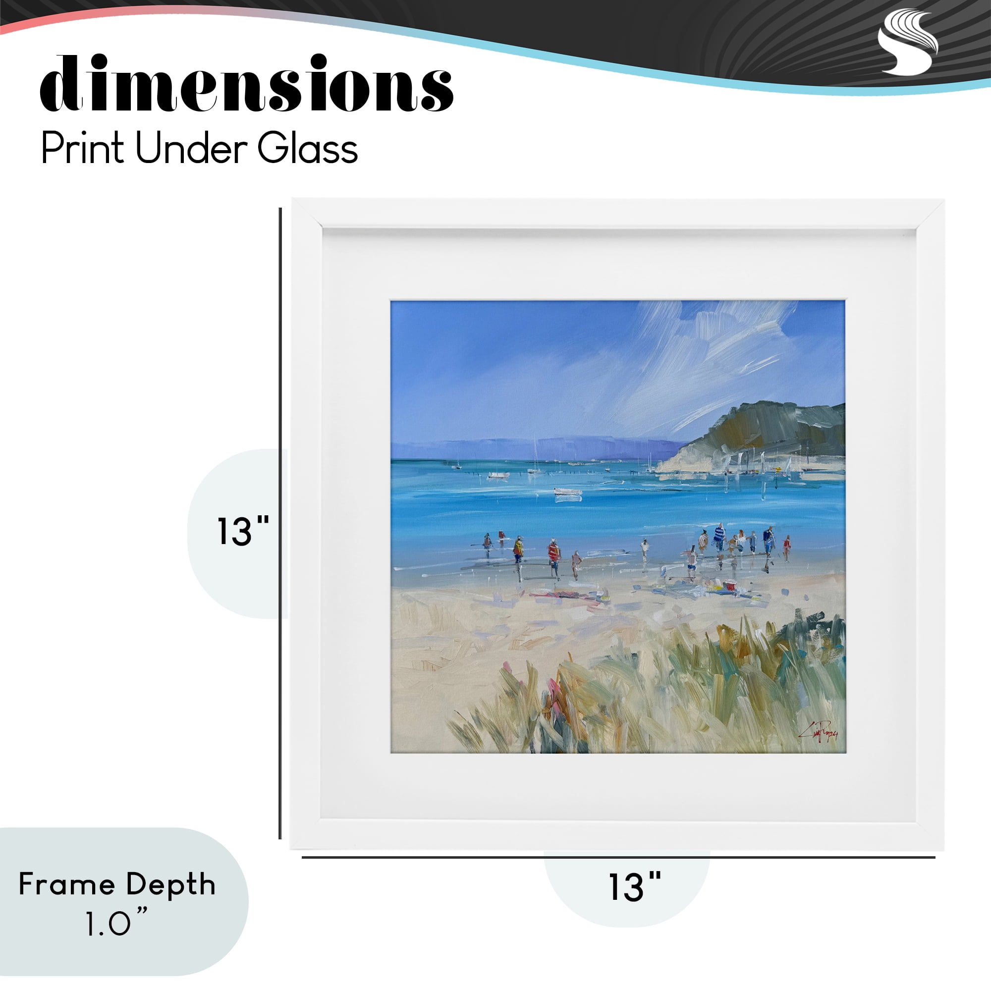Stupell Industries Summer Sorrento Beachgoers White Framed Print Under Glass, design by Craig Trewin Penny