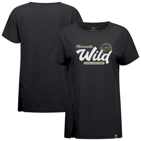 Women's Levelwear Black Minnesota Wild Influx Monument T-Shirt