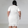 thumbnail image 5 of AURA Women Plus Size Mesh Layered V Neck Dress Sexy A Line Midi Summer Vacation Dress, 5 of 6