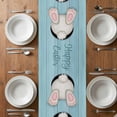 thumbnail image 6 of Easter Bunny Table Runner - 48 Inch Long, Kitchen Dining Table Runner Dresser Scarves, Colorful Eggs Cute Rabbit Blue Country Wooden Farmhouse Decor for Coffee Tables Wedding Party Banquet, 6 of 8