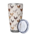 thumbnail image 2 of Picia Various Chicken Pattern 20 oz Tumbler Stainless Steel Vacuum Insulated Coffee Ice Cup Double Wall Travel Flask Dual Lid Water Bottle, Eco-friendly Car Cup-Straw Three-piece Set, 2 of 8