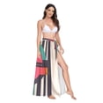thumbnail image 2 of FORMRS Womens Long Sarong Beach Wrap Semi-Sheer Bikini Skirt Bathing Swimsuit Cover Up, Geometric Circle, 2 of 7