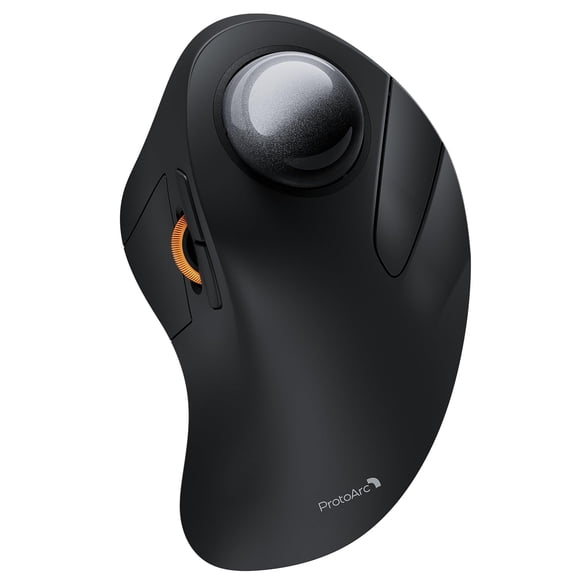 ProtoArc Wireless Bluetooth Trackball Mouse, EM03 NL Ergonomic Rollerball Mouse Rechargeable Computer Mice, 3 Device Connection, Compatible with PC,