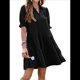 thumbnail image 3 of Vestido Plisado de Corta para Mujer, Color Negro, Talla XL, 3 of 7