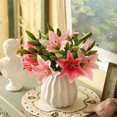 thumbnail image 4 of 8 Pcs Artificial Lily Real Touch Easter Lily Spring Flowers for Wedding Home Easter Decoration Plastic Lily Faux Flowers (Pink, 8), 4 of 6