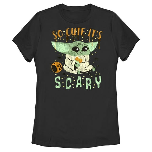 Women's Star Wars: The Mandalorian Halloween So Cute It’s Scary Graphic Tee Black 2X Large