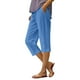 thumbnail image 1 of Pantalones cortos holgados de color liso para mujer: cintura elástica, versátiles para primavera/verano, tallas estadounidenses 4-18 (S-XXXXXL), 1 of 4