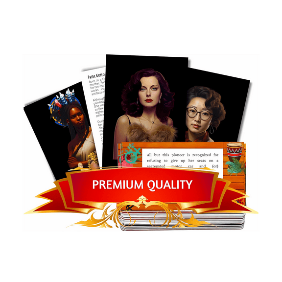 Womens History, Educational Trivia Quiz and Flash Cards (60 Card Deck)