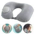 thumbnail image 1 of Pillow Air Cushion Self Inflating Button Travel Neck Inflatable Plane Car Train Portable Soft U Shaped Travel Flocking Fabric, 1 of 6