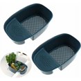 thumbnail image 1 of Multifunctional Hanging Filter Chef Basket - Kitchen Sink Filter Bins for Sink Vegetables Sponge Holder Non-Slip Draining Board Soap Brush (Blue, Set of 2), 1 of 5
