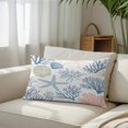 thumbnail image 3 of Coral Coastal Throw Pillow Cover, Pillowcase Protectors with Zipper, Breathable Decorative Lumbar Pillow Case Cover, Summer Beach Starfish Nautical Shell Pillow Shams for Couch Sofa 12x20Inch, 3 of 8