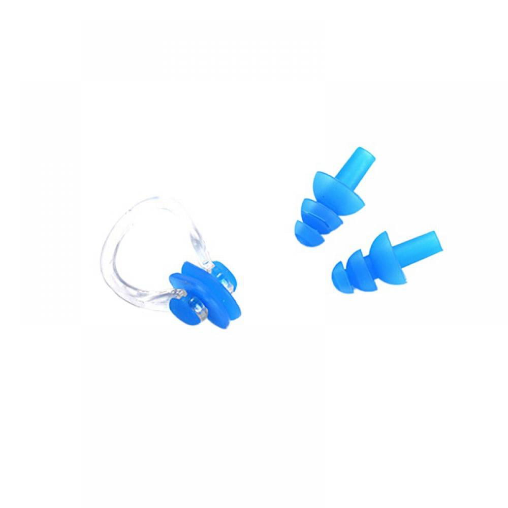 5 Set Soft Silicone Swimming Ear Plugs Plastic Nose Clip Swim Safe Accessories 