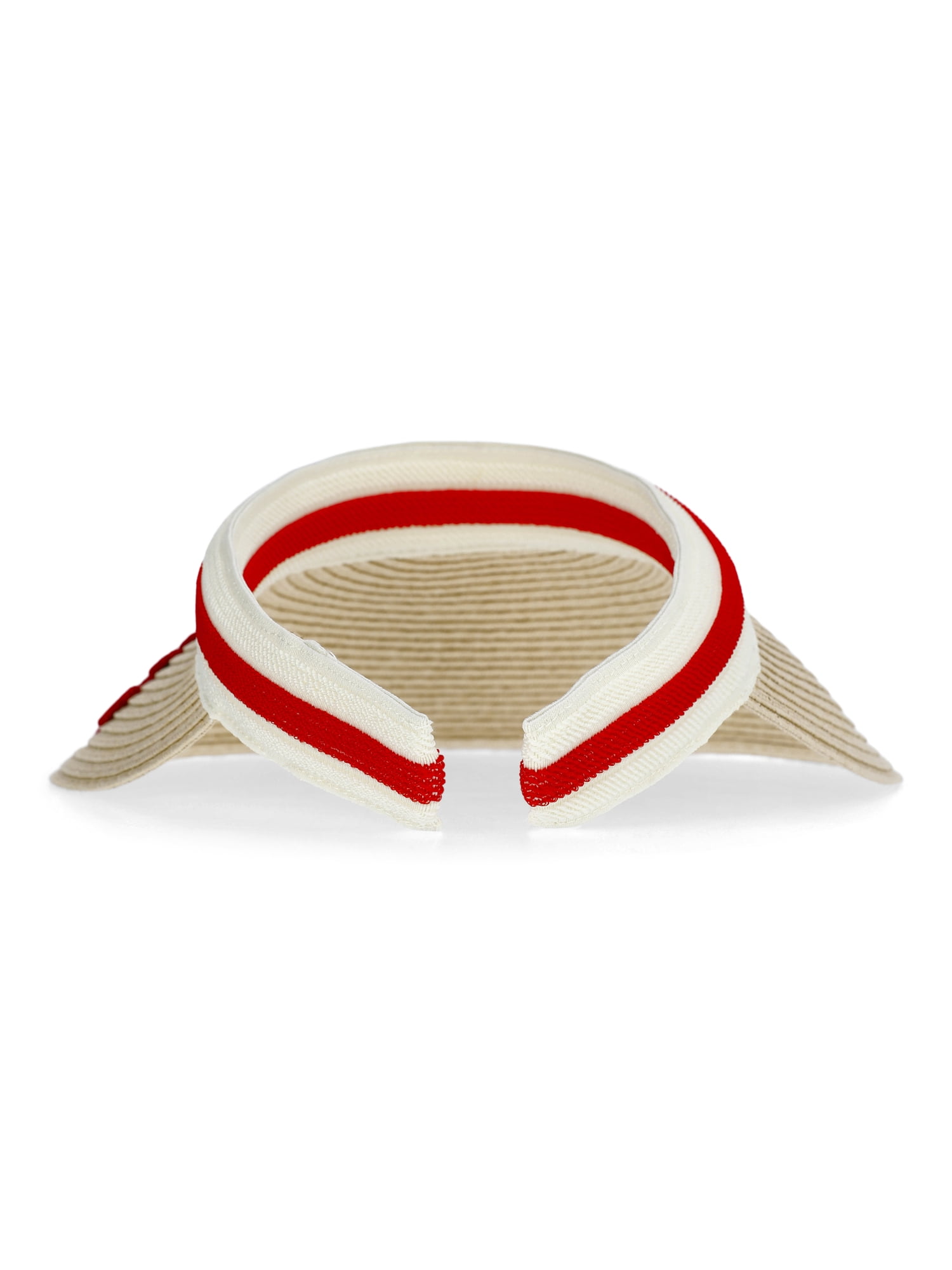 No Boundaries Straw Visor, Women's, Red Crab