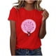 thumbnail image 1 of Tops Cortos para Mujeres, Cuello Redondo Impreso de Manga Corta Top Casual Hecho de Poliéster Cómodo para el Uso Diario de Primavera Verano, Manga Corta Top, 1 of 4