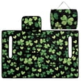 thumbnail image 4 of COEQINE All-Season Golf Cart Seat Protection, 4 Pockets Quilted Cover with Handle, Folds Like a Tote for Carry, Universal Fits Most 2-Seater Carts, St Patricks Day Green Clover Heart, 4 of 8