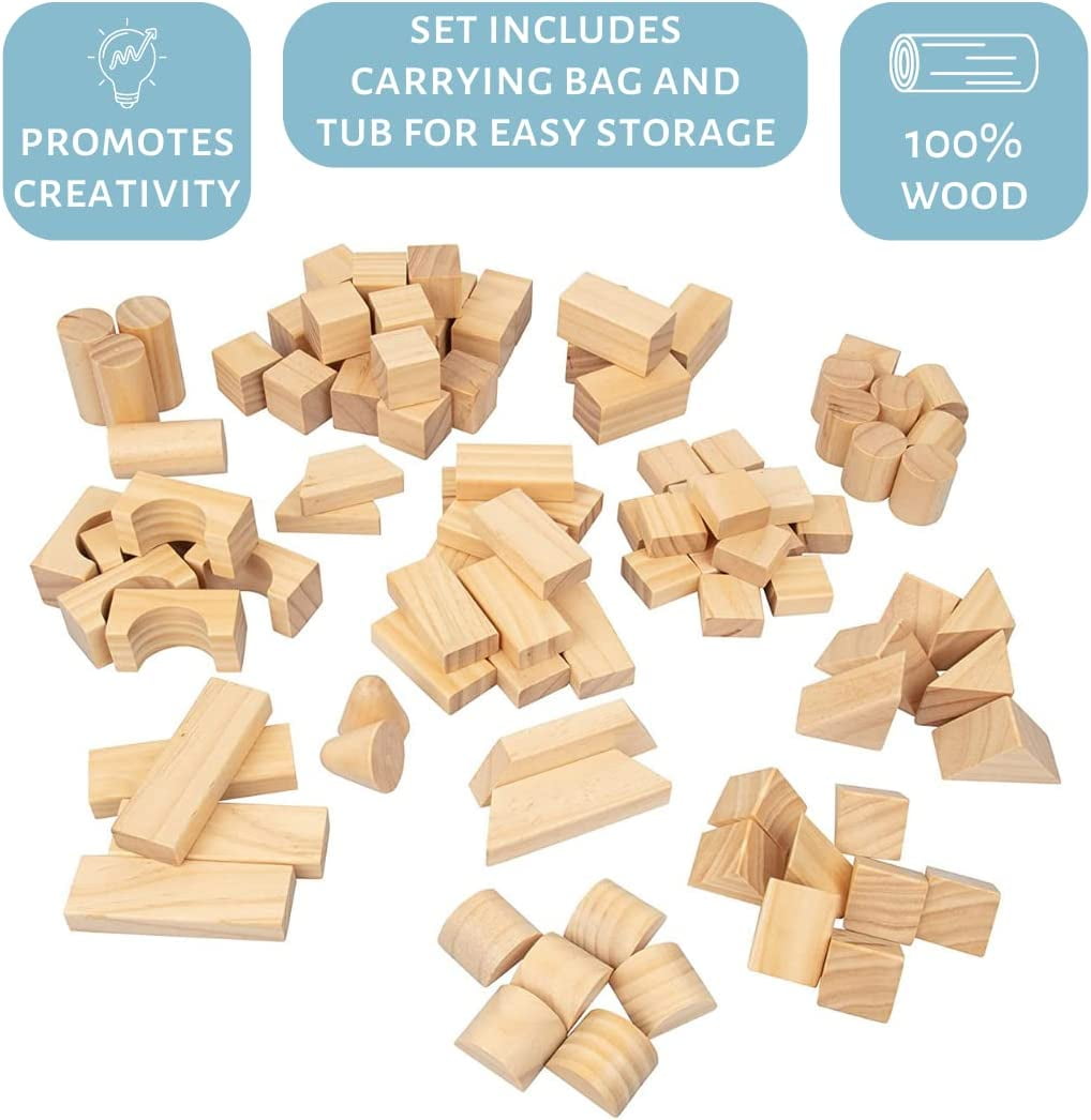 TimberBlocks - 100 Piece Wooden Block Set