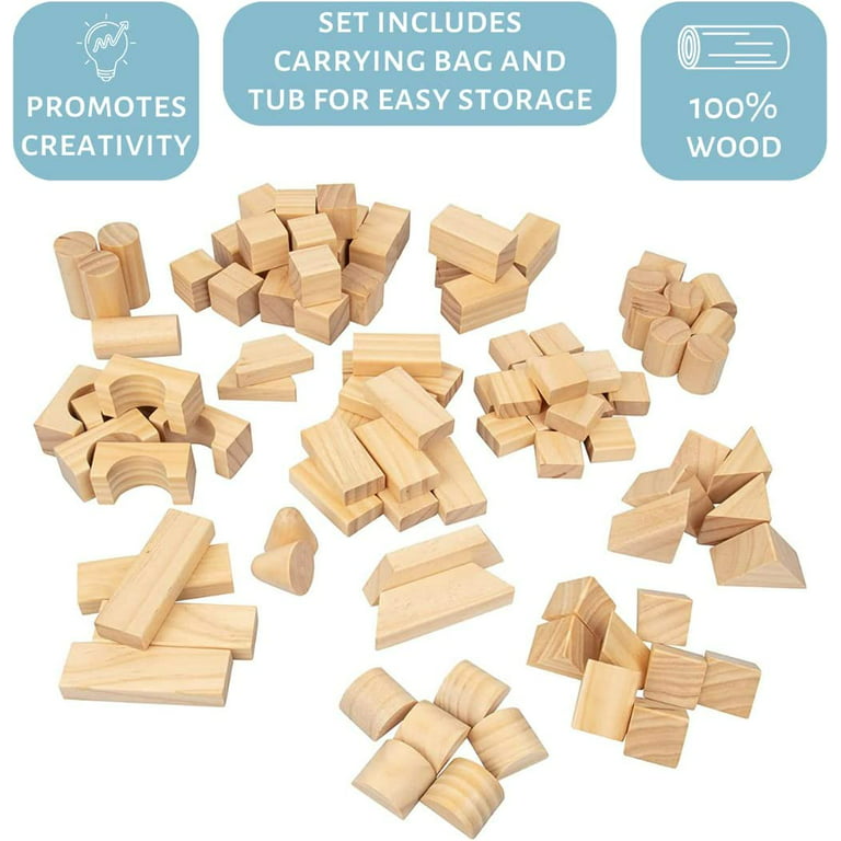 Hand Crafted Wooden Building Blocks, Eco Friendly Natural Suitable for  18months, FSC Approved 100 % Natural Locally Sourced Timber 