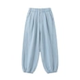 thumbnail image 3 of UJNDER Girls Thin Pants Casual Loose Straight Leg Trousers Embroidery Kids Breathable Lightweight Girls Pants,Light Blue,15-18 Years, 3 of 7