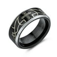 thumbnail image 4 of Bling Jewelry Mens Laser Etched Titanium Wedding Band Ring with Catholic Cross Design Comfort Fit, 4 of 5