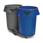 Rubbermaid Commercial Vented Round Brute Container, 44 gal, Plastic, Blue