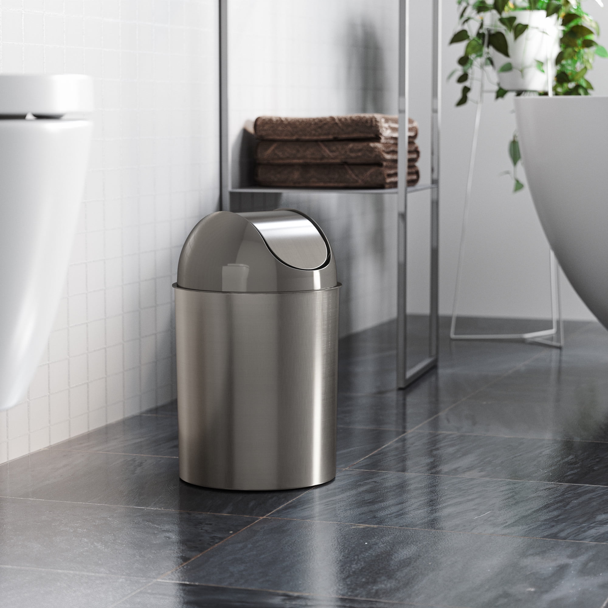 Umbra 2.5 gal Mezzo Plastic Swing Top Lid Bathroom Trash Can Umbra 2.5 gal Mezzo Plastic Swing Top Lid Bathroom Trash Can