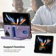 thumbnail image 6 of Wallet Case for Samsung Galaxy Z Fold 6, Retro Premium Leather Credit Card Holder RFID Blocking Case with Wrist Strap Stand Magnetic Clasp Flip Anti-Scratch Cover For Samsung Galaxy Z Fold 6,Purple, 6 of 6