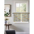 thumbnail image 3 of Yellow Rose Tier Curtains 24 Inch Length,Sheer Curtains for Bedroom Living Room Window Vintage Country Botanical Floral Vines Rod Pocket Drapes Kitchen Curtains Small Half Window 27.5"x24" 2 Panels, 3 of 6