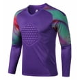 thumbnail image 2 of Alvivi Kids Boys Padded Goalie T-Shirt Goalkeeper Jersey Uniform Football Activewear Tops Purple 13-14, 2 of 8