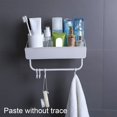 thumbnail image 4 of Wall Mounted Storage Rack with Hooks Plastic Space Saving Bathroom Shelf for Kitchen, 4 of 10