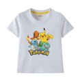 thumbnail image 3 of Pokemon ropa para niños figura de Anime Pikachu camiseta gráfica para niños 100% algodón verano manga corta niño niña regalo de cumpleaños, 3 of 5