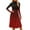 Red, variant on Women's Casual Fashion High Neck Long Sleeve Print Midi Dress with Gradient Design, Fall and Winter Dress for Stylish Everyday Wear, Elegant and Cozy,Blue,L