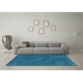 thumbnail image 3 of Ahgly Company Indoor Round Oriental Light Blue Industrial Area Rugs, 5' Round, 3 of 4
