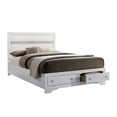 thumbnail image 4 of Queen Size Bed With Drawers In White Contemporary Bedroom Furniture Panel Headboard Storage And Silver Handles -, 4 of 4