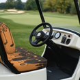 thumbnail image 4 of Yuyamidu Creepy Pumpkin Golf Cart Seat Covers Golf Cart Accessories Orange Halloween Club Cars Seat Covers Stretchy Fabric, Fits Most 2-Passenger Golf Carts, Scratch Resistant, 4 of 8