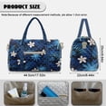 thumbnail image 5 of Garronmavis Large Quilted Duffle Bag for Women, Blue Tropical Palm Floral Print Weekender Bag Overnight Carry On Bag with Luggage Sleeve for Travel Gym Dance, 5 of 5