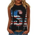 thumbnail image 2 of HOMBOM Muscle Tank Tops for Women Graphic Loose Fit Crew Neck independence Day Print Flowy Sleeveless Shirt, 2 of 4