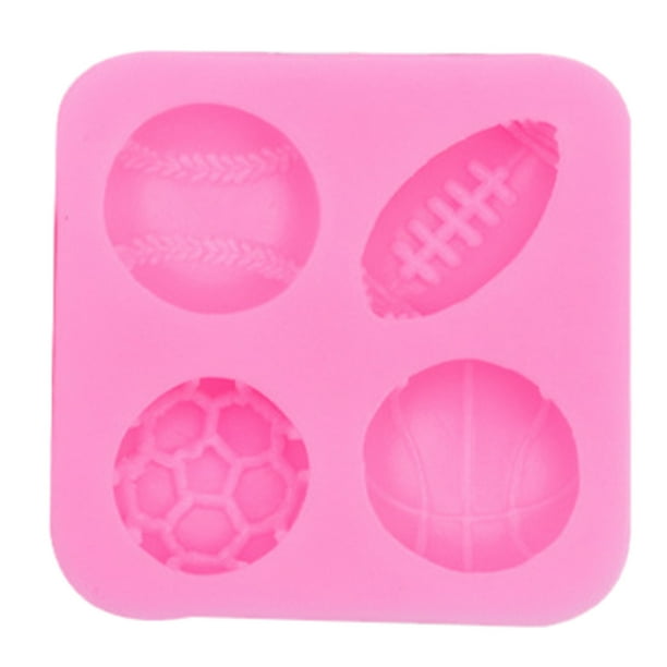Moldes de silicona para fondant deportivo - Aptos para uso alimentario, multiusos y fáciles de limpiar - Decoración de tartas con temática de baloncesto/béisbol