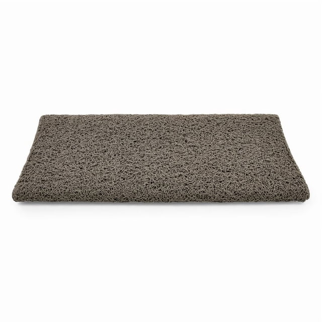 Camco Entry Step Rug 42964 Wrap Around Hook and Spring; 17-1/2 Inch x 18 Inch Width; Gray; Looped PVC Material With TPE Backing
