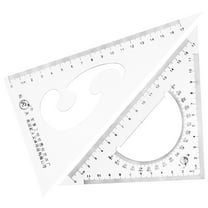 LEORX Triangular Ruler Set Transparent Plastic 2Pcs For Drawing And Measuring