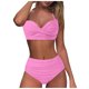 thumbnail image 3 of MKLEKYY Trajes De Baño Mujer Curvy Women High Waisted Bikini Sexy Push Up Two Piece Swimsuits Vintage Swimsuit Two Piece Retro Ruched High Waist Print Bikini Set 1961, 3 of 6