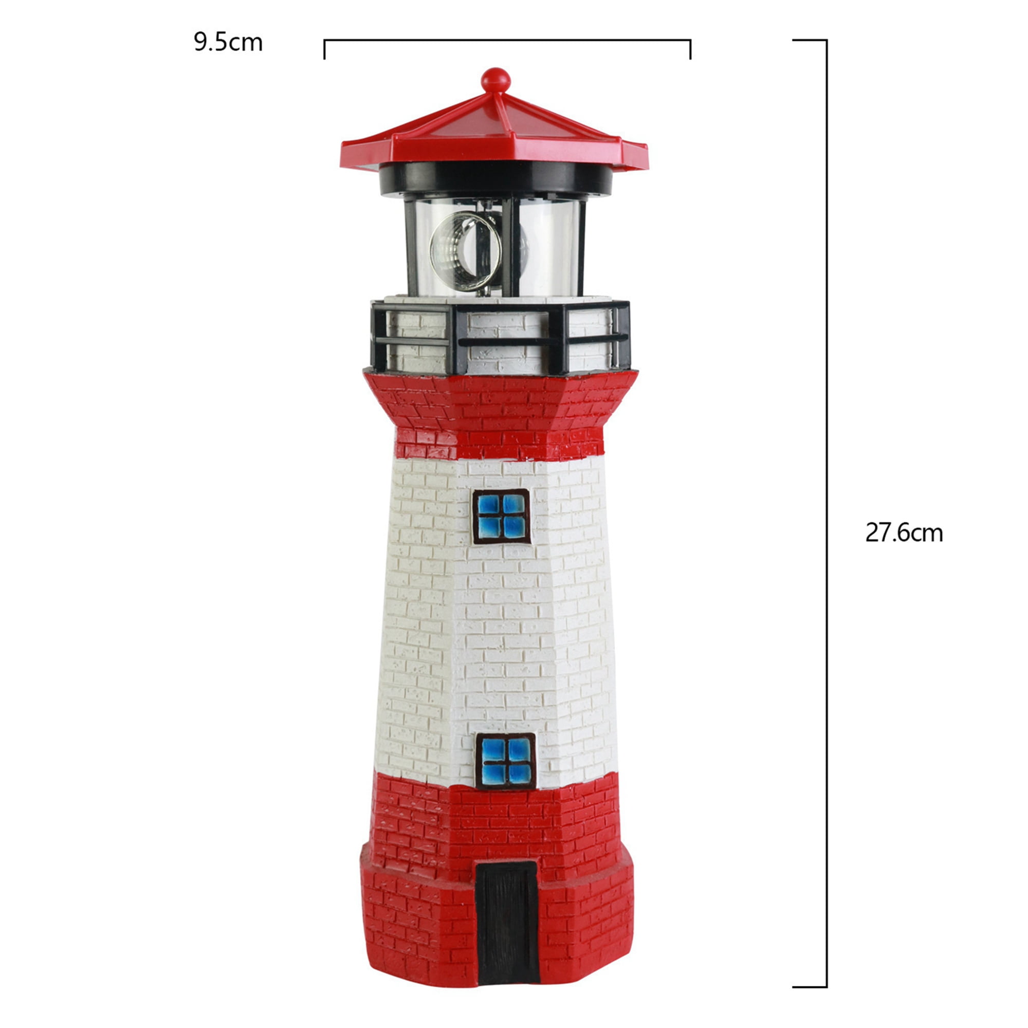 HSHD Solar Lighthouse Bird Feeder with Rotating Beacon Lamp - 14 Hanging  Mesh Wild Bird Feeders for Outdoor Garden Decor Patio Lawn(Red)