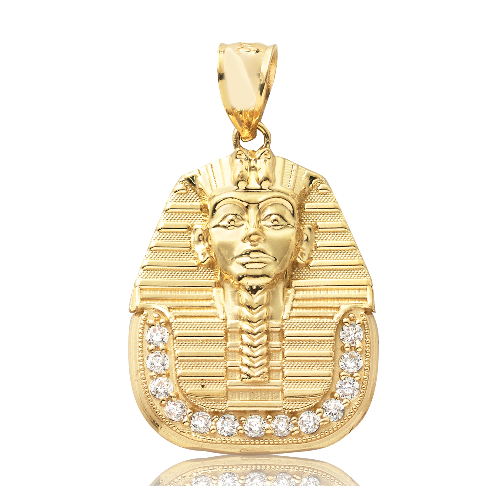 10k Yellow Gold King Tut Pharaoh Head 