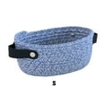 thumbnail image 3 of Nordic Storage Basket with Handles Woven Cotton Rope Cosmetics Hand Woven Cotton Rope Container Toy Sundries Key Desktop for Wardrobe Closet Dark Blue S, 3 of 9