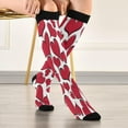 thumbnail image 5 of FREEAMG 1 Pair Lovely Love Heart Compression Socks for Women Men,Knee High Stockings for Athletic Sports,Running,Travel, 5 of 7