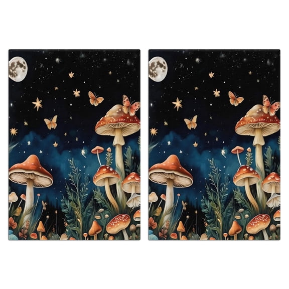 2 Pcs Funny Kitchen Towels,Colorful Mushroom Eye Black Pattern Microfiber Dish Towels,Kitchen Tea Towels,Kitchen Towel Set (18" X 26")