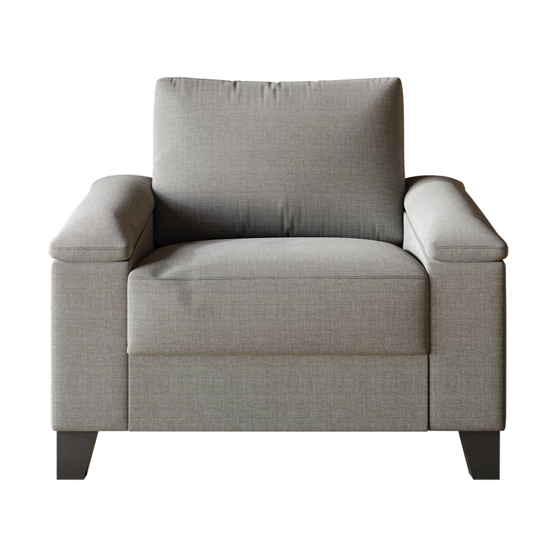 Castle Place Elegance Linen Upholstered Armchair, Grey