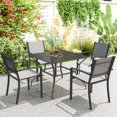 thumbnail image 2 of Outsunny Table de Salle à Manger d'Extérieur avec Trou pour Parasol, Table de Patio, Gris Foncé, 2 of 10