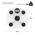 thumbnail image 2 of Báscula Personal Digital De Vidrio Templado En Forma Circular Con Capacidad De 180 Kg Color Negro, 2 of 6