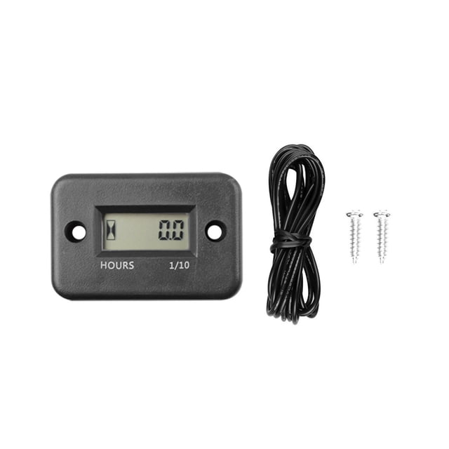 Digital Hour Meter LCD Display Tachometer Waterproof Portable Engine Gauge for Motorcycle Bike ,Accurate